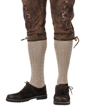 Kniestrumpf Wolle beige 36-42