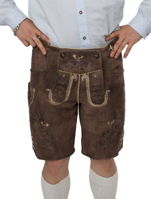 Lederhose Leo kurz, Herren, Braun | Trachtenmode für Oktoberfest | Deiters