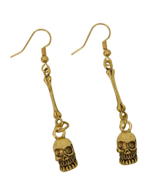 Ohrringe Knochen und Totenkopf gold