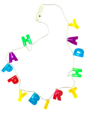 Halskette LED Happy Birthday 45cm bunt | Kostümzubehör & Accessoires für Karneval & Halloween | Deiters