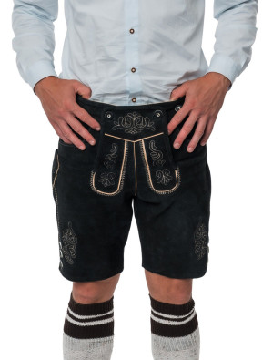Lederhose Seppl, Herren, Schwarz | Trachtenmode für Oktoberfest | Deiters