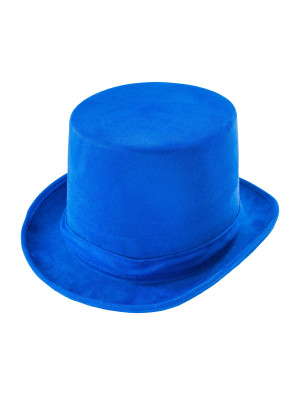 Zylinder Samt blau one size