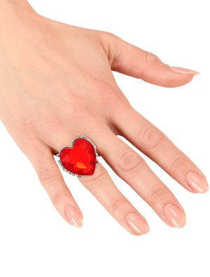 Ring Herz rot/silber