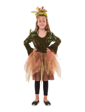 Kleid Waldfee Kinder grün/braun 140