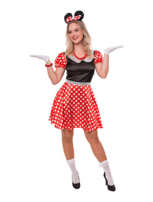 Kleid Maus für Damen in schwarz/weiß/rot | Karneval | Tierkostüme | Deiters