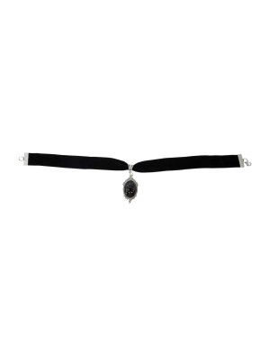Choker Samt mit Amulett Damen schwarz