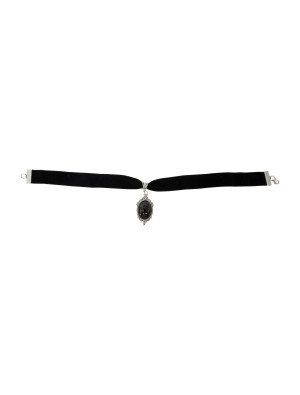 Choker Samt mit Amulett Damen schwarz