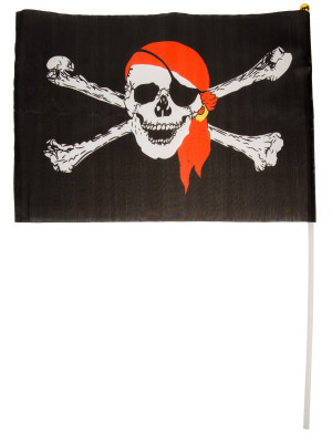 Flagge Pirat am Stab 45x30c cm