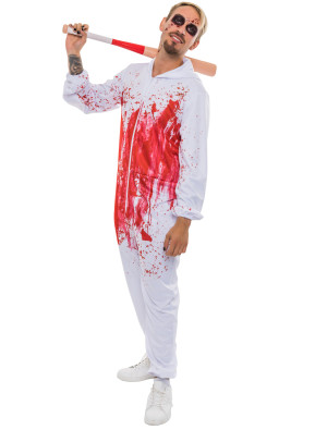 Zombie Kostüm für Herren | Jumpsuit Herren blutig Weiß | Halloween Kostüm | Deiters