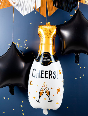 Folienballon Champagnerflasche L weiß/gold