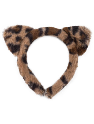 Haarreif Plüsch Leopard beige/braun