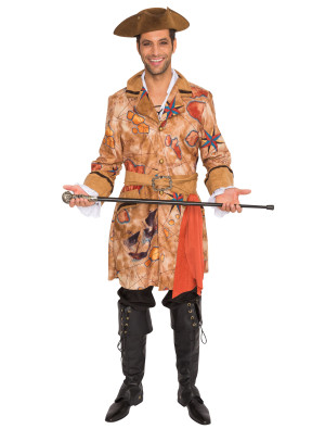 Jacke Schatzkarte 2-tlg. Herren braun 54