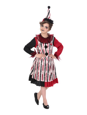 Kleid Horrorclown 2-tlg. für Mädchen | Rot | Halloween Kostüm | Deiters