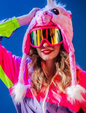 Skibrille neonpink