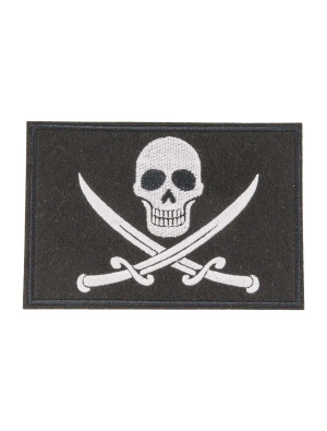Bügelpatch Piratenflagge 13cm schwarz/weiß