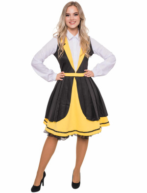 Kleid Zauberschülerin Damen schwarz/gelb 2XL