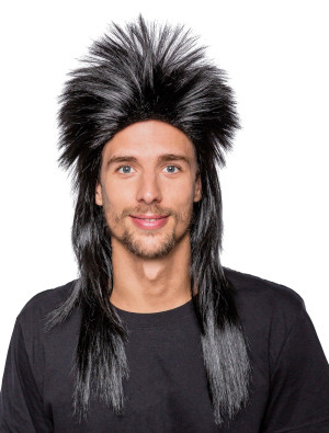 Perücke Heavy Metal lang glatt schwarz one size | Kostümzubehör & Accessoires für Karneval & Halloween | Deiters