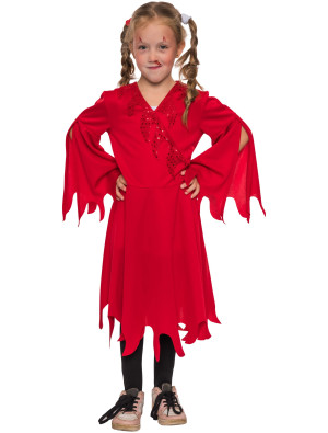 Teufel Kostüm für Mädchen | Kleid Teufel Kinder Rot | Halloween Kostüm | Deiters