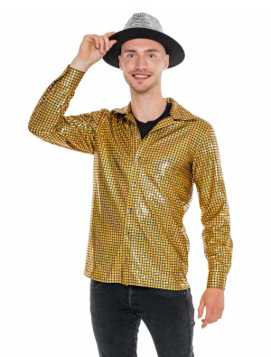 Hemd metallic Herren gold 5XL