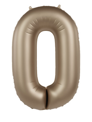 Folienballon Zahl 0 L matt gold