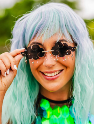 Brille Sturmwolke mit Blitzen schwarz