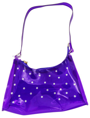 Tasche mit Kristallen durchsichtig lila