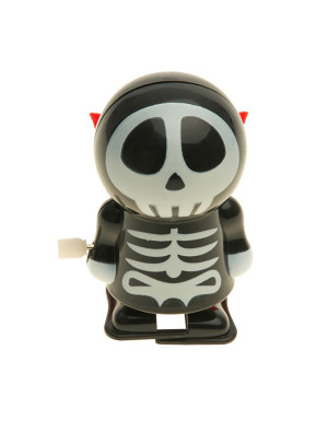 Skelett aufziehbar 6,5cm schwarz/weiß | Partydeko für Karneval, Halloween & mehr | Deiters