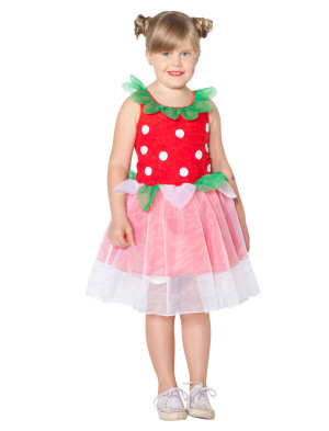 Kleid Erdbeere Kinder in rot für Mädchen | Kostüm für Halloween & Karneval | Deiters