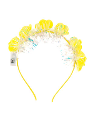 Haarreif Rosen und Lametta mit LED gelb