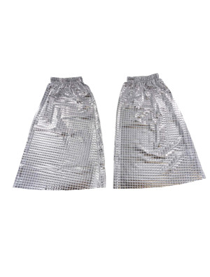 Beinstulpen Kachelmuster silber