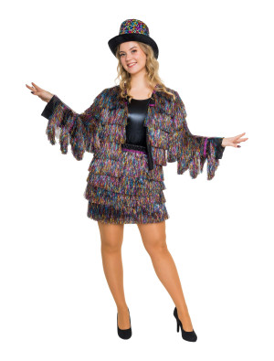 Rock Lametta fein Damen bunt S/M