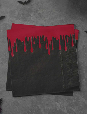 Serviette Blutspritzer schwarz/rot