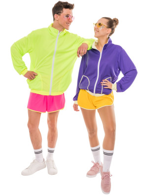 Jogginganzug mit Shorts Damen orange/lila S/M
