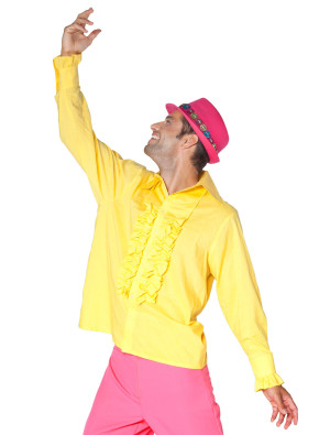 Rüschenhemd Herren gelb 3XL