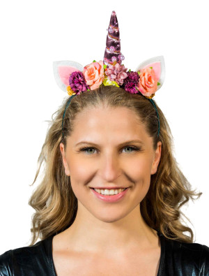 Haarreif Einhorn pink/grün