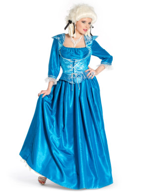 Kleid Marquise lang in türkis für Damen | Kostüm für Halloween & Karneval | Deiters