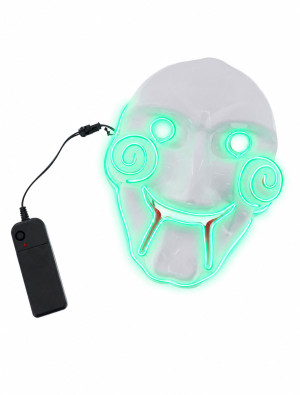 LED Maske Gruselpuppe weiß/grün