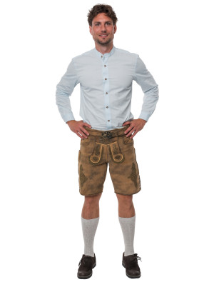 Lederhose Justus kurz, Herren, Braun | Trachtenmode für Oktoberfest | Deiters