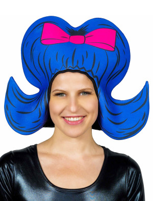 Perücke Comic Girl Schaumstoff blau