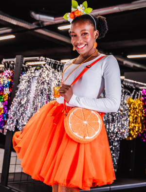 Tüllrock Damen orange one size