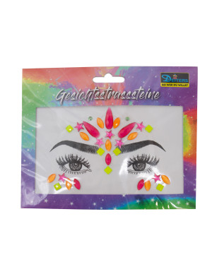 Gesichtsstrasssteine pink/orange