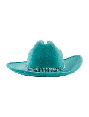 Cowboyhut mit Strassband türkis one size