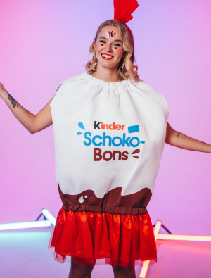 Kostüm kinder Schoko-Bons Erwachsene rot/weiß one size