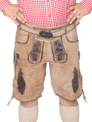 Lederhose kurz Hirsch, Herren, Braun | Trachtenmode für Oktoberfest | Deiters