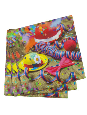 Servietten 3-lagig Karnevalsparty 20 Stk. bunt