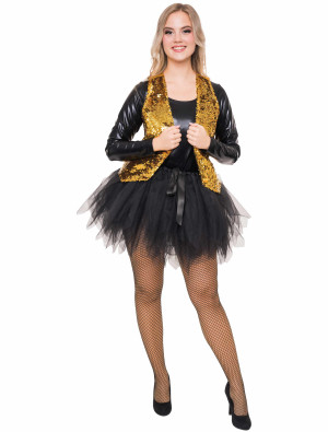 Paillettenweste Damen gold 2XL/3XL