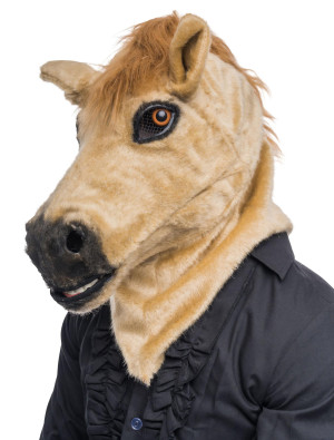 Vollmaske Pferd beige