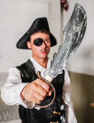Piratensäbel 46cm Kinder silber/gold