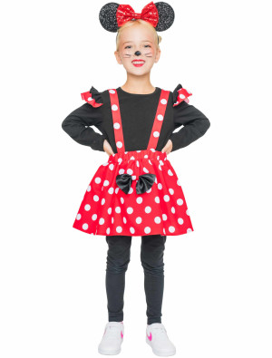 Kostüm Maus für Mädchen in schwarz/weiß/rot | Karneval | Tierkostüme | Deiters