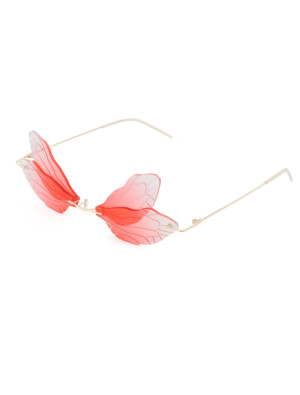 Brille Flügel rot